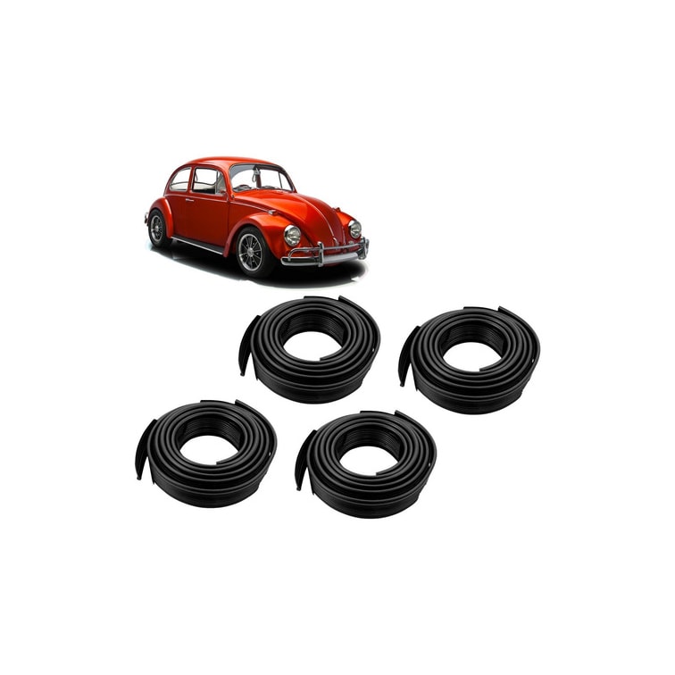Kit Borracha Debrum Do Paralama 4 Peças Fusca 59 A 96 Preto