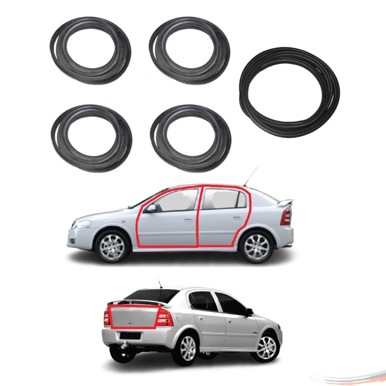 Kit Borracha Porta e Porta-Malas Astra Vectra Após 95 4 Pts