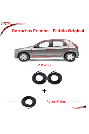Kit Borracha Porta e Porta-Malas Corsa Celta Prisma 2 Portas