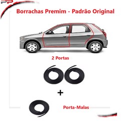 Kit Borracha Porta e Porta-Malas Corsa Celta Prisma 2 Portas