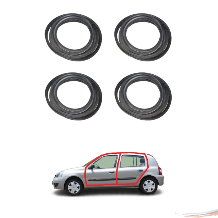 Kit Borrachas Premium de Porta Clio Todos 4 Portas