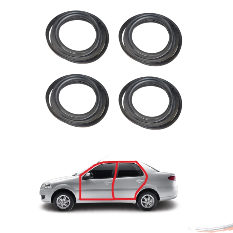 Kit Borrachas Premium de Porta Palio Siena Após 05 4 Pts