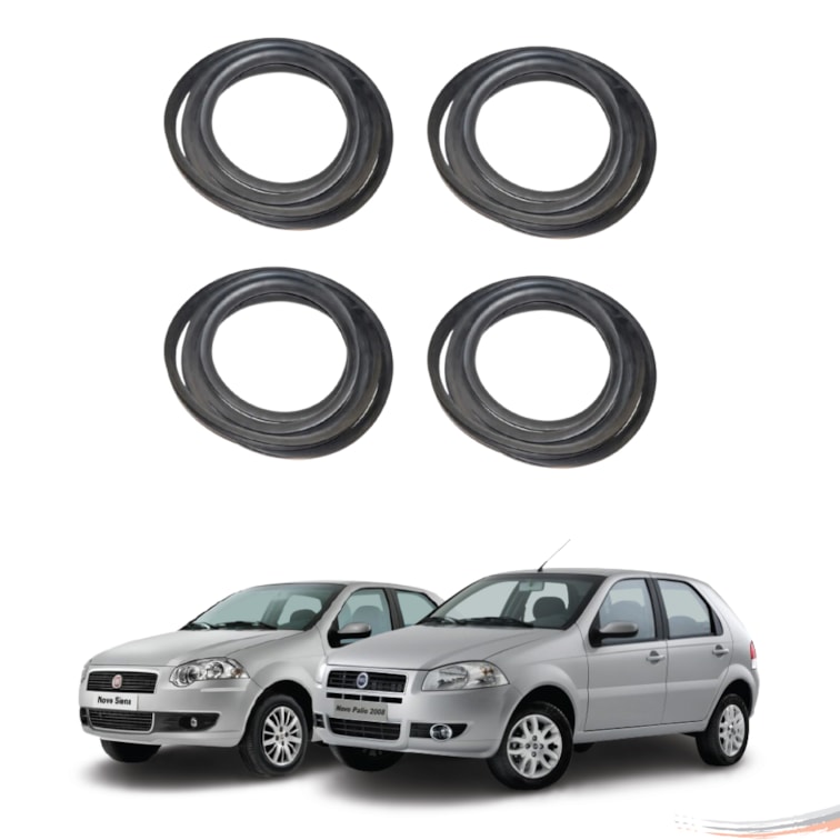 Kit Borrachas Premium de Porta Palio Siena Após 05 4 Pts