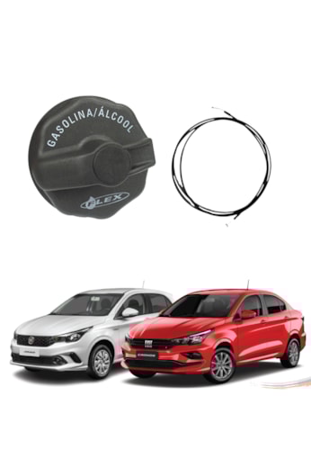 Kit Cabo Abertura e Tampa Combustivel Argo Cronos após 2017