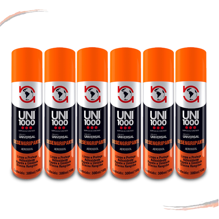 Kit Com 6 Óleo Desengripante Lubrificante Uni1000 300 ML
