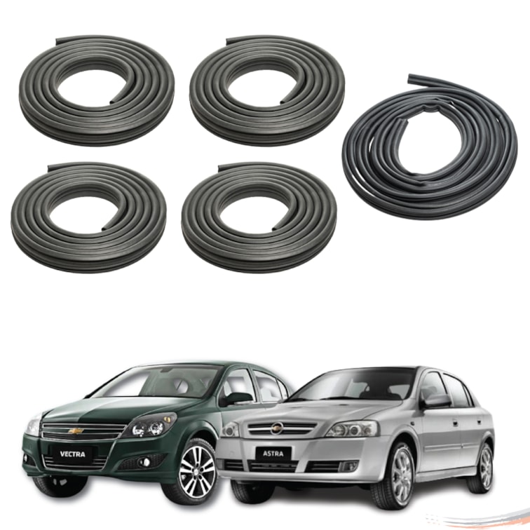 Kit Completo 4 Borrachas Porta 1 Porta-Malas Astra Vectra