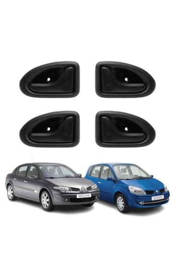 Kit Completo 4 Maçanetas Internas Megane Scenic 1997 a 2005