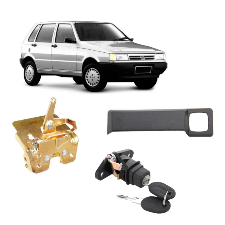 Kit Fechadura Cilindro Maçaneta Tampa Porta Mala Uno 95 A 03