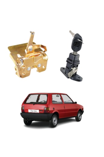 Kit Fechadura e Botão Porta-Malas C/ Chave Uno G1 85 a 95