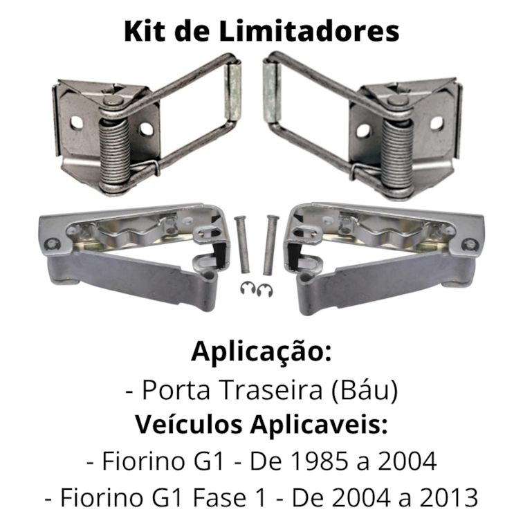 Kit Limitador e Suporte Estágio Porta Báu Fiorino 2004 2013