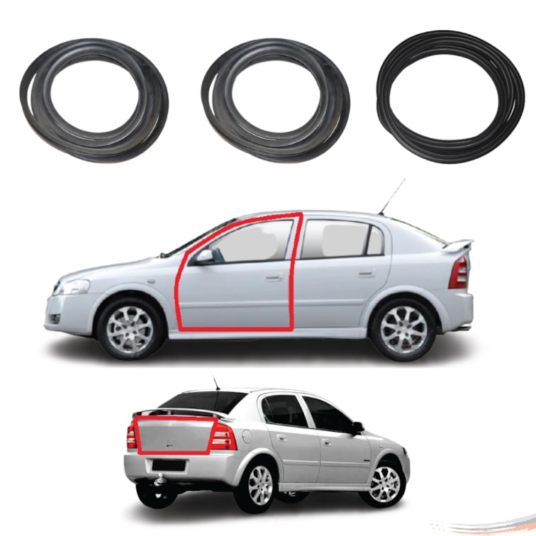 Kit Par Borrachas Porta e Porta Mala Astra Vectra Após 95