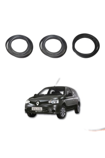 Kit Par Borrachas Porta e Porta Mala Clio Todos 2 Portas