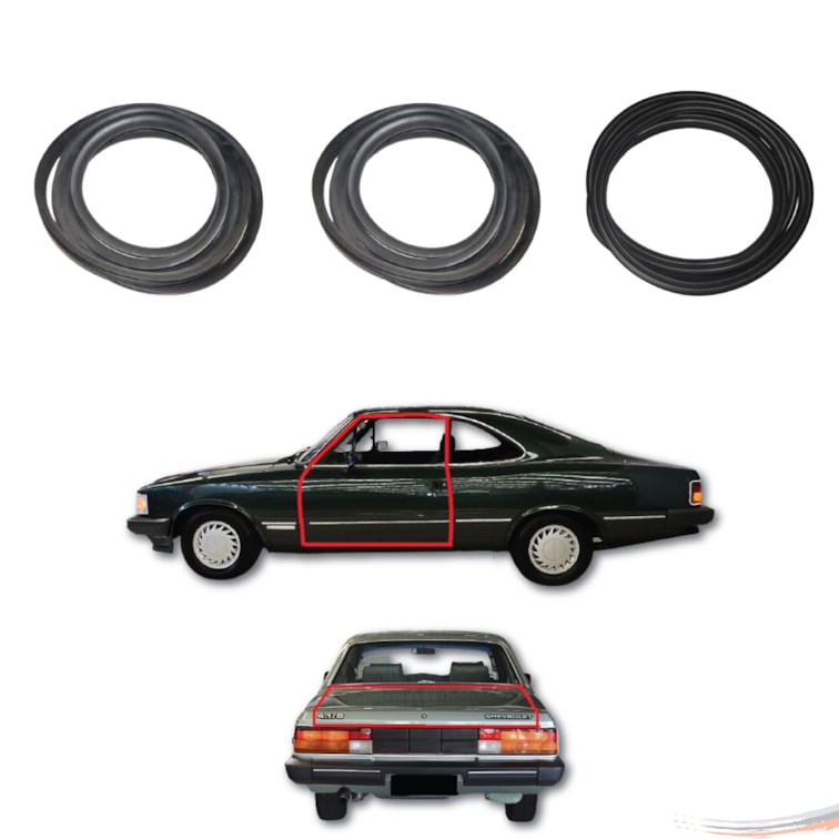 Kit Par Borrachas Porta e Porta-Mala Opala até 92 2 Portas