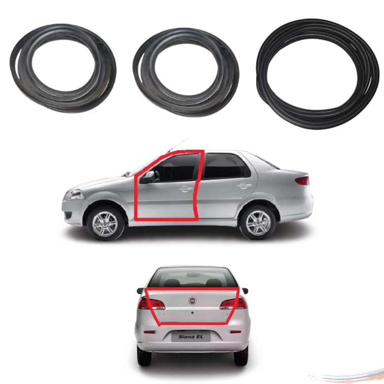 Kit Par Borrachas Porta e Porta Mala Palio Siena Após 05
