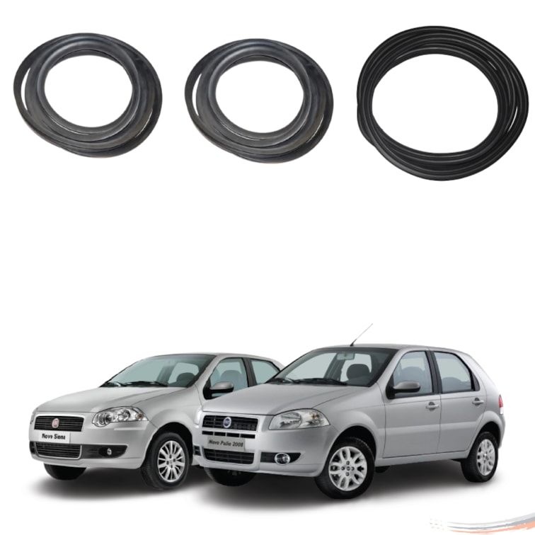 Kit Par Borrachas Porta e Porta Mala Palio Siena Após 05