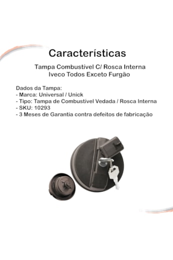 Kit Tampa Combustível + Tampa Óleo Iveco Todos Exceto Furgão