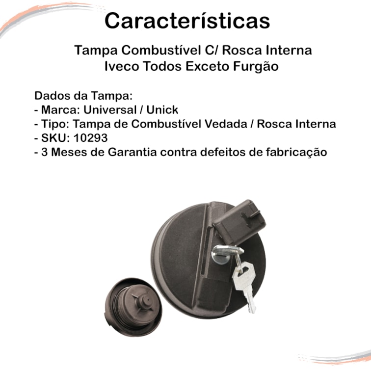 Kit Tampa Combustível + Tampa Óleo Iveco Todos Exceto Furgão