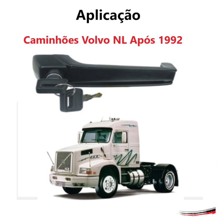 Maçaneta Externa Porta Dir Caminhões Volvo NL Após 92 Preta