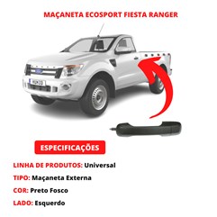 Maçaneta Externa Porta Tras Esq Fiesta Hatch Sedan 09 Até 14