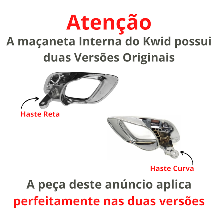 Maçaneta Interna Gatilho Cromado Direito Kwid Após 2017