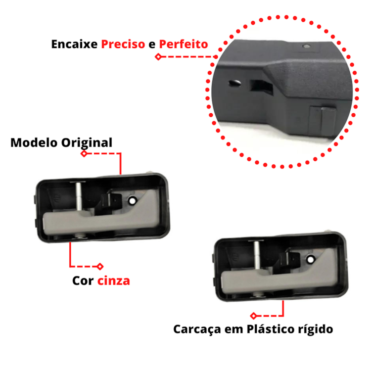 Maçaneta Interna Porta Esq Escort Cinza