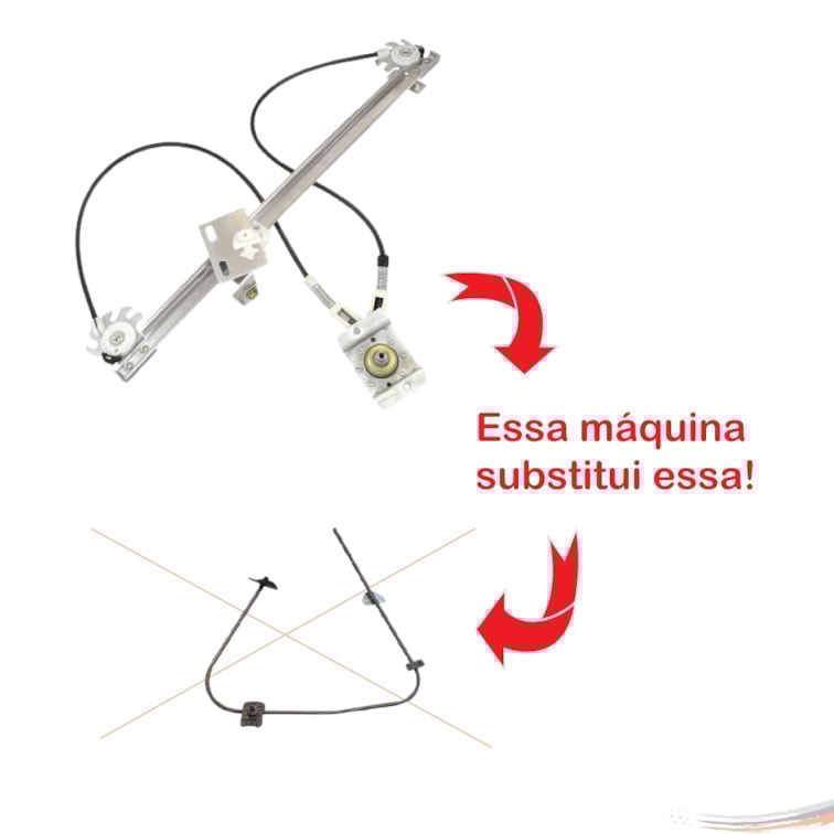 Máquina Do Vidro Mecânica Direita (sistema Cabo) Brasilia