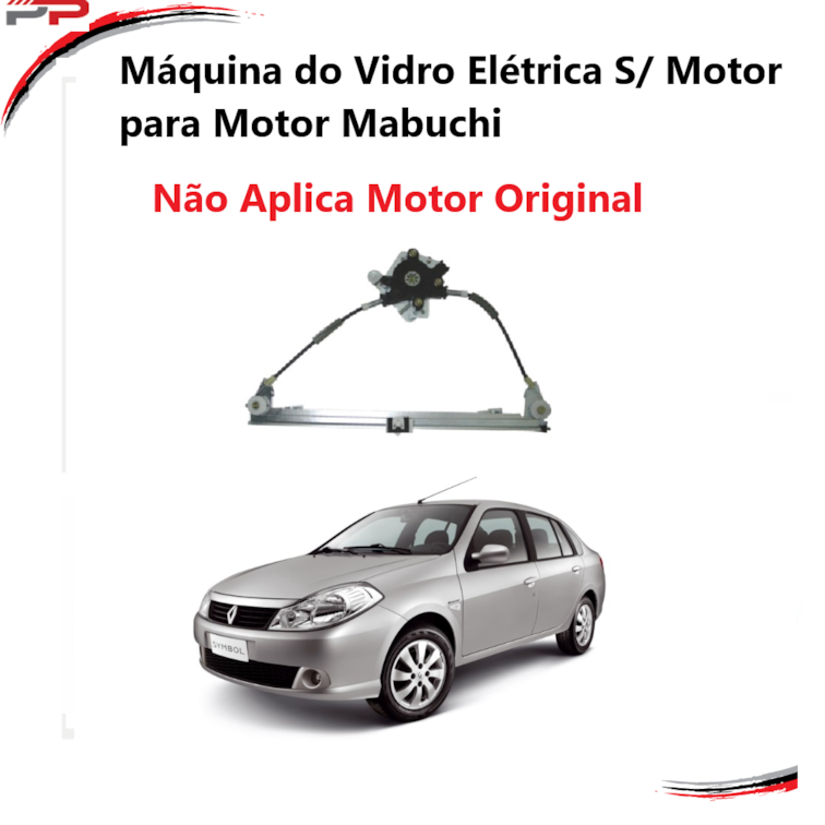 Máquina Vidro Elétrico S/Motor Esq Symbol 99-16 4pt - Mab