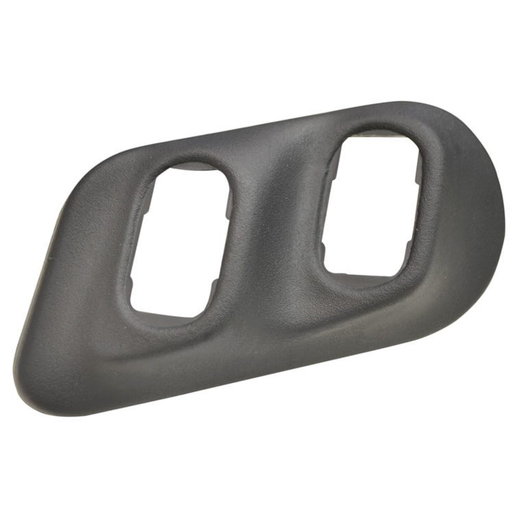 Moldura Interruptor Vidro Elét Dupla Redonda Preta Uso Geral