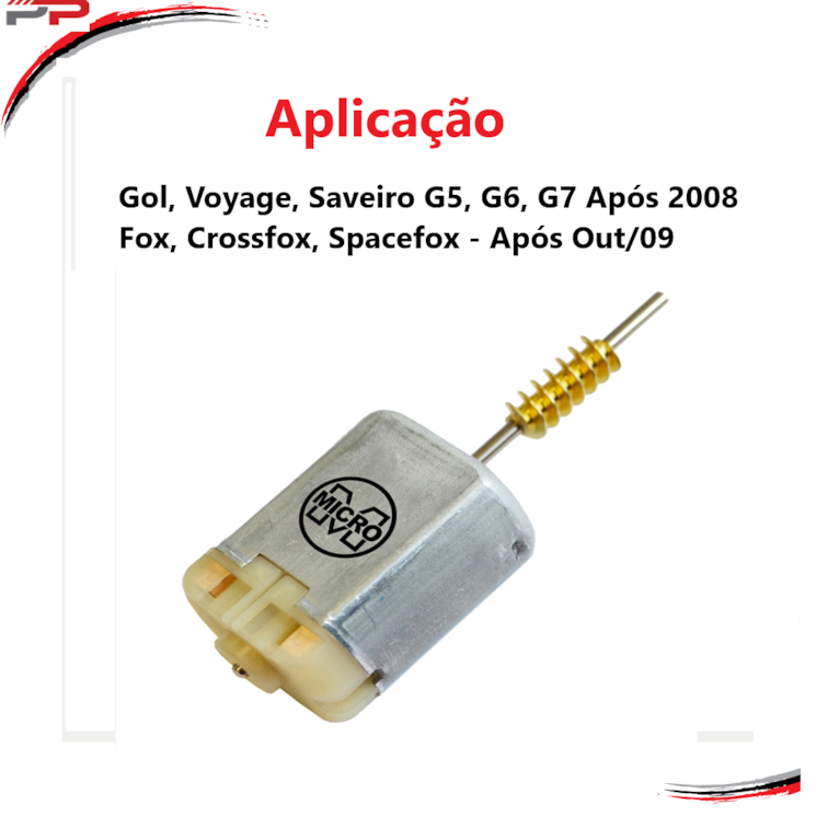 Motor Elétrico Fechadura Gol, Saveiro Voyage G5,6,7 Fox