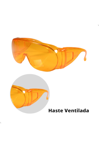 Óculos Proteção Sobrepor Laranja Blue Control Luz Azul