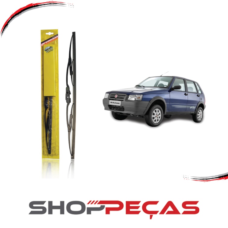 Palheta Limpa Vidro Metálica - Dianteira - Uno Mille 89 a 14