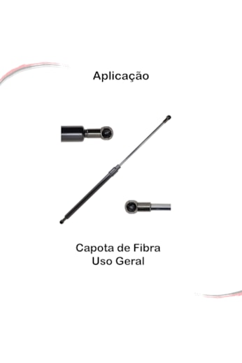 Par Amortecedor Mola à Gás Para Capota de Fibra 59,8cm 10Kgf
