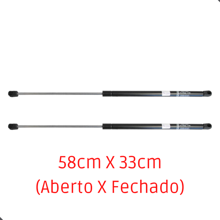 Par Amortecedor Pistão Mola 58cm X 30cm Armário Capota Fibra