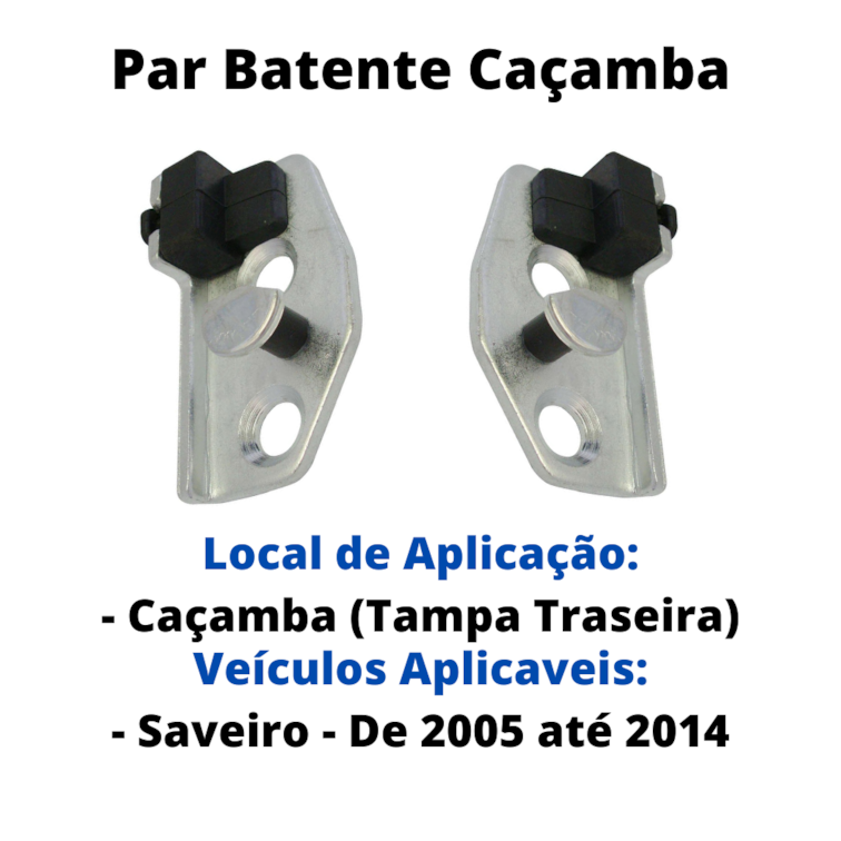 Par Batente Caçamba Tampa Traseira Saveiro G2 G3 G4 G5 G6