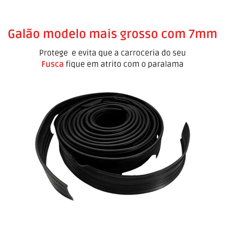 Par Borracha Debrum do Paralama Tras Fusca 59 a 96 Preto