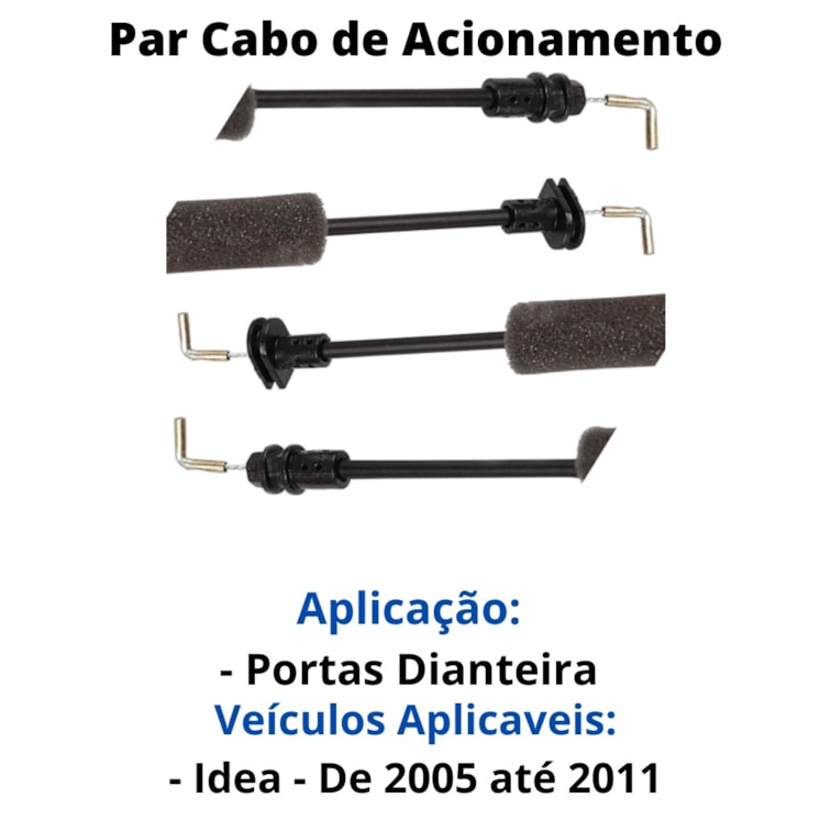 Par Cabo Acionamento Fechadura Tranca Dianteira Idea Após 06
