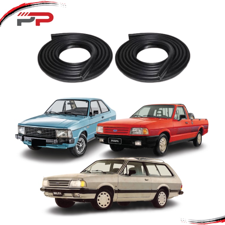 Par De Borrachas Porta Corcel Del Rey Belina Pampa Após 78