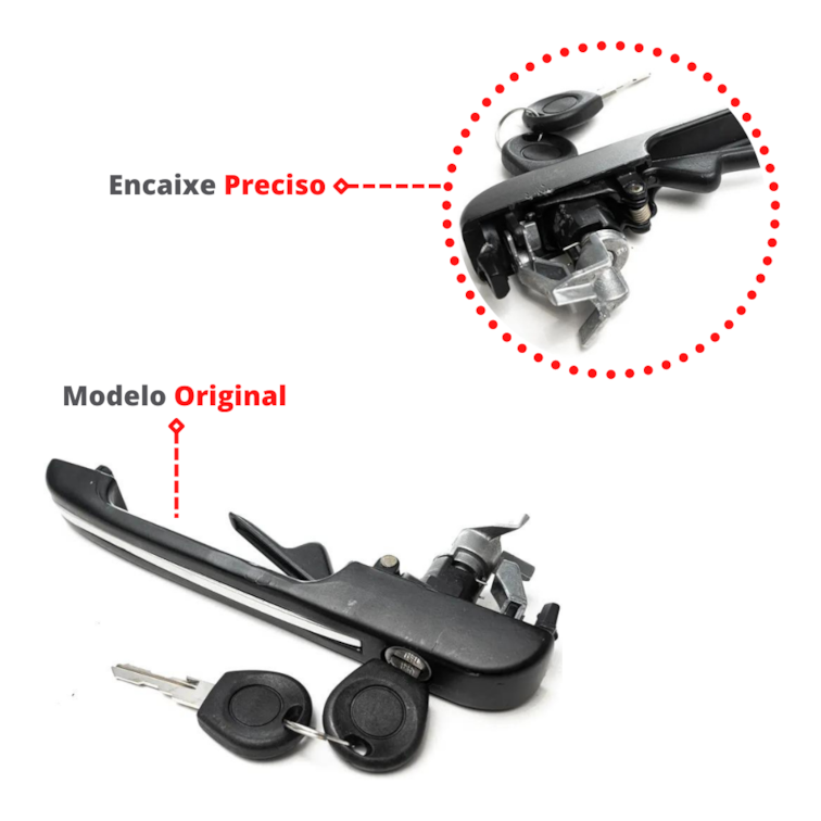 Par Maçaneta Externa Santana Friso Cromado Metal 1992 1998