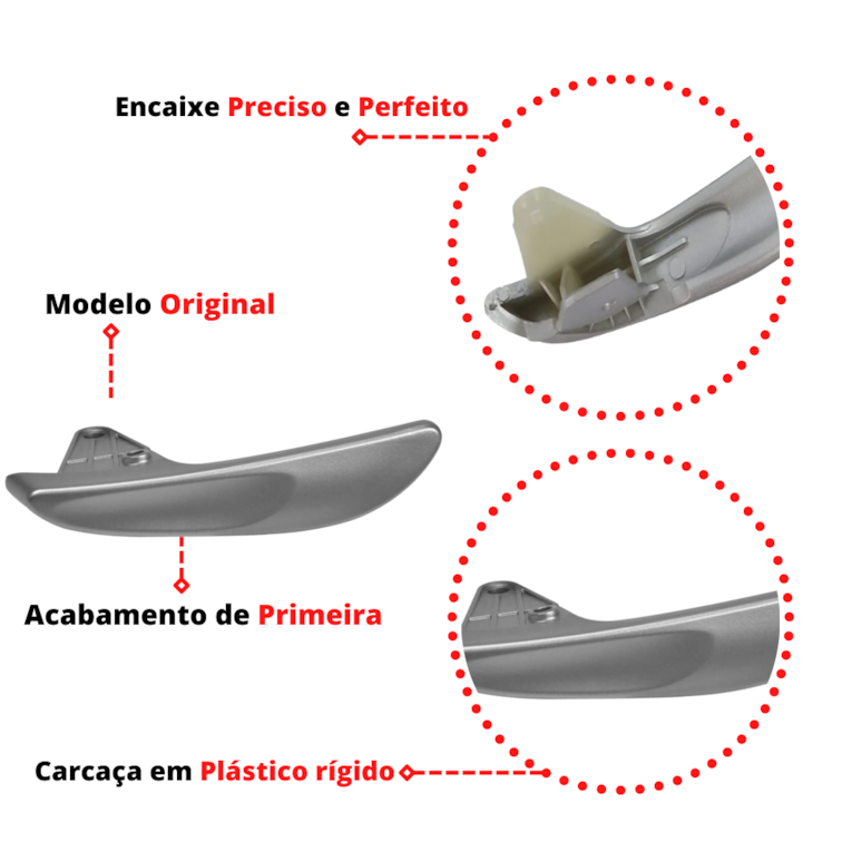 Par Maçaneta Interna Gatilho Puxador Novo Palio 2011 A 2017