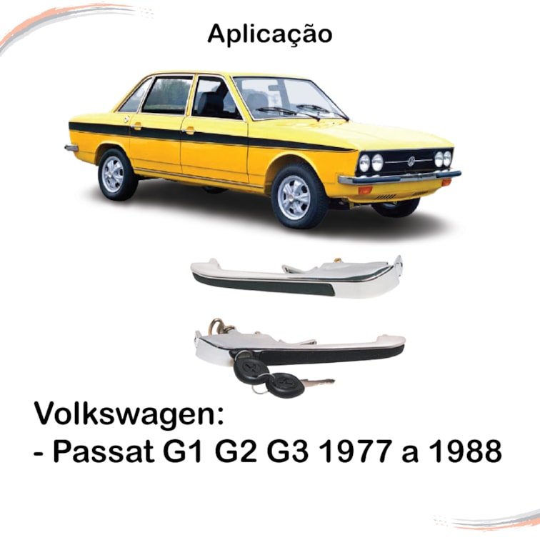 Par Maçanetas Diant Cromado C/ Chave Passat G1 G2 G3 77 a 88