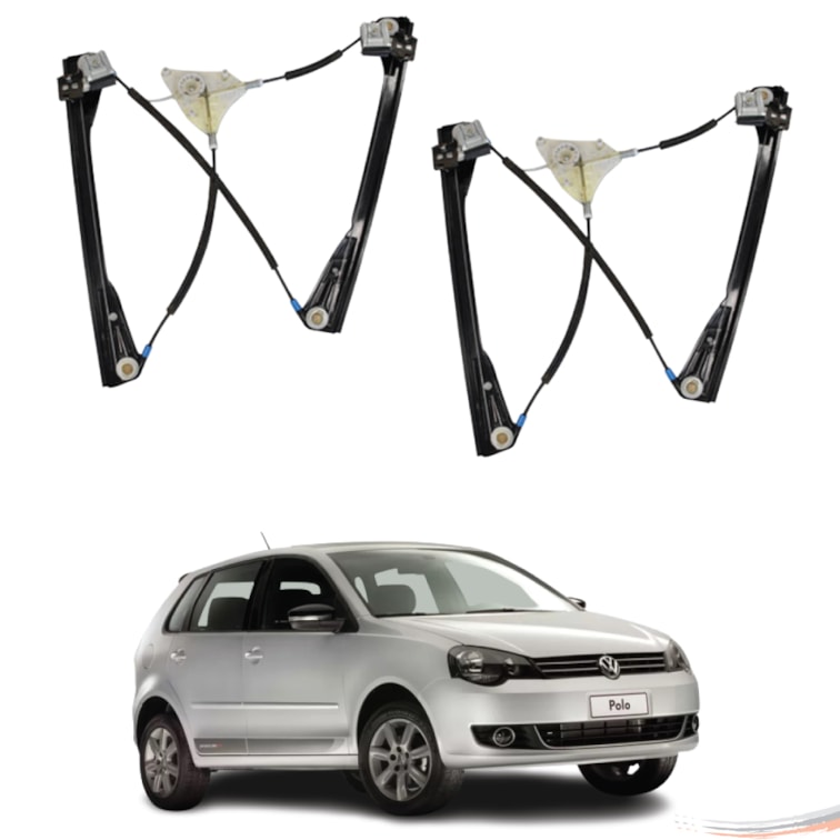 Par Máquina Vidro Elétr Diant S/ Motor Original Polo Após 02