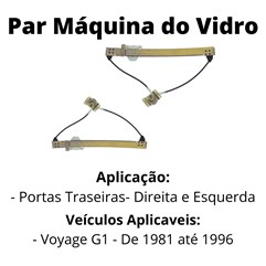 Par Maquina Vidro Mecanica Manual Traseira Voyage 81 A 96