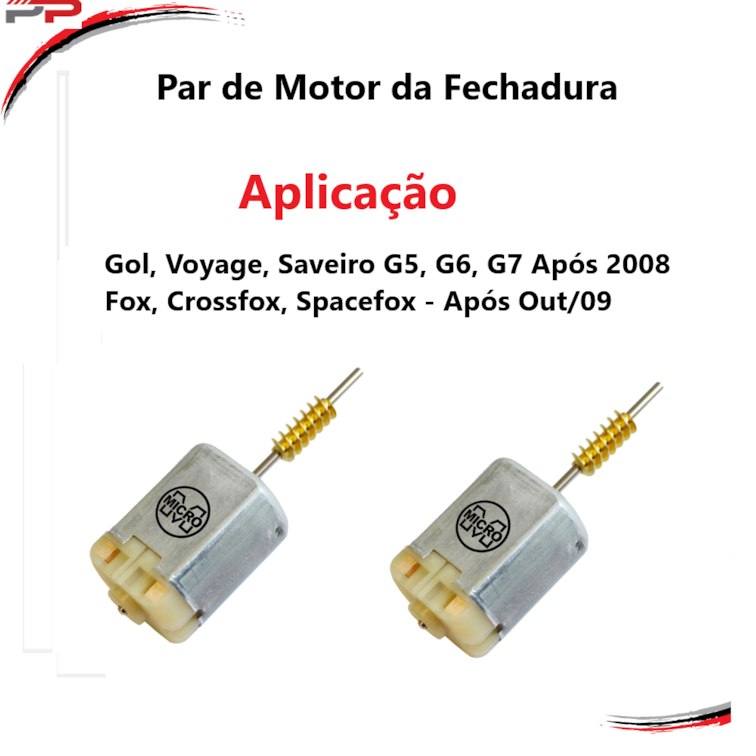 Par Motor Fechaduras Fox Ap 09 Gol-Voyage-Saveiro G5, 6, 7