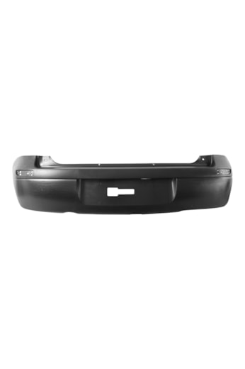 Para-Choque Traseiro Corsa Hatch 03 07 Preto Liso Com Furo Para Aplique