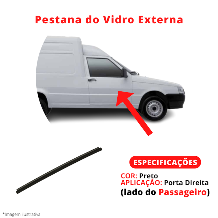 Pestana Externa Borracha Porta Direita Fiorino 1983 A 2013