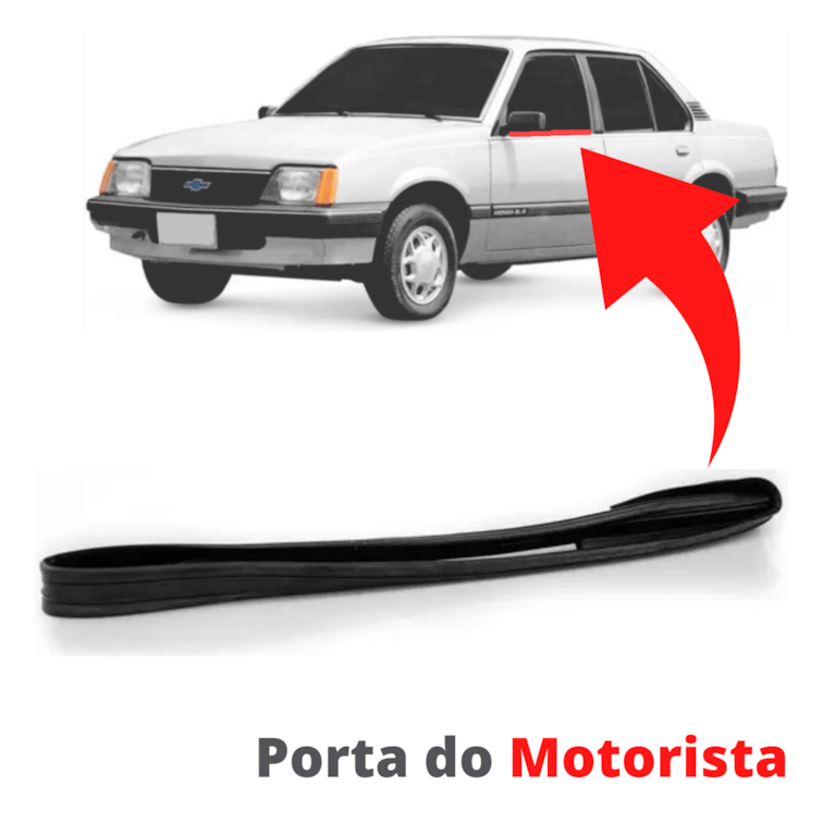 Pestana Interna Porta Motorista Borracha Vidro Dianteiro Monza