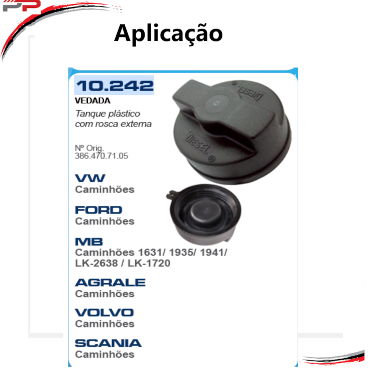 Tampa Combustível Rosca Externa Cam Vw Ford MB Scania Volvo