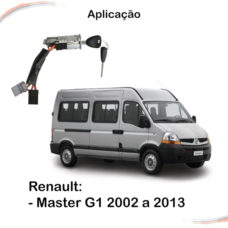 Trava Direção Com Elétrica e Chave Completa Master 02 A 13